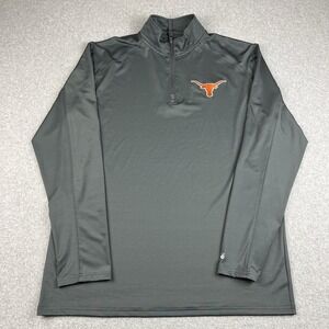 Texas Longhorns Pullover Mens XL Activewear Sweater Gray 1/4 Zip Team Logo